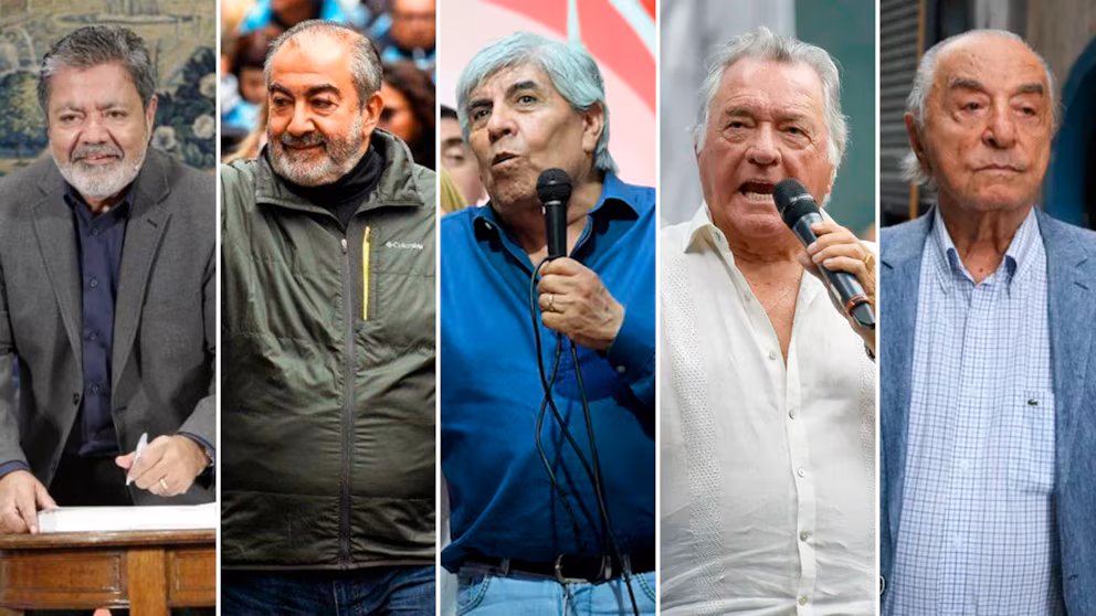 Gerardo Martínez, Héctor Daer, Hugo Moyano, Luis Barrionuevo y Armando Cavalieri